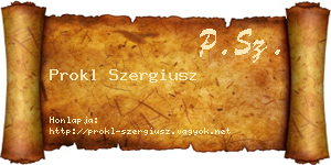 Prokl Szergiusz névjegykártya